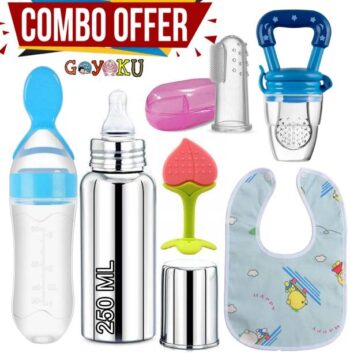 Goyoku Steel Feeding Bottle, Spoon Bottle, Nibbler, Tee...