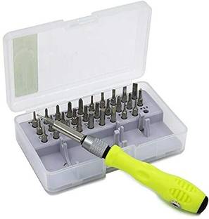 PUHBRHY 32 in 1 Mini Screwdriver Bits Set with Magnetic Flexible Extension Rod Standard Screwdriver Se...