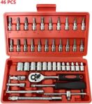 Kusah 46 Pc Set Of Tools Ratchet Socket Wrench Combinat...