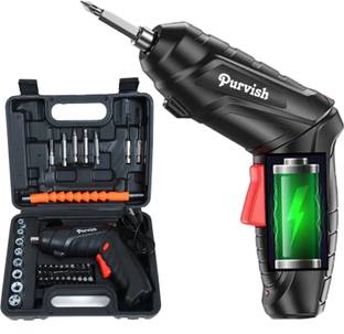 purvish Multifunctional 47 pcs precision cordless rechargeable Power Tools Electric Standard Screwdriv...
