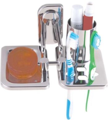 iSTAR New Design Stainless Steel Soap Dish/Soap Stand/Cage/Soap Box/Toothbrush Holder (Silver)