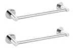 GARBNOIRE Stainless Steel Wall Mounted Towel Bar | Towel Rod | Towel Holder | Hand Towel Rail for Bathroom | Bathroom Accessories (18 Inch) (Pack of 2)