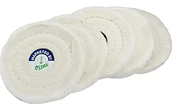 OSCAR Oscar 5 PC 4?x 50Ply White Cotton Cloth Buff Stitch Polishing Wheels Buffing Pad Rotary Tools for Metal Jewelry Hardware Polishing
