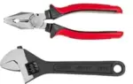 Globus Adjustable Wrench,black (6"/150mm) And Combination Plier (8"/200 mm) Power & Hand Tool Kit (2 Tools)
