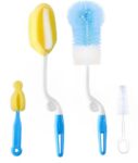 SYGA 4 Pcs Baby Milk Bottle Nipple Straw Brush Sponge N...