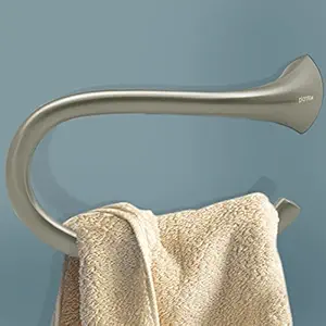 Plantex Smero Pure Brass Napkin Holder/Ring/Hand Napkin Holder for Wash Basin/Bathroom Accessories - Effect(Satin Matt)
