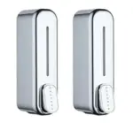 Abs Wall Mounted Shampoo Sanitizer Lotion Hand Dish Wash Gel Liquid Soap Dispenser for Bathroom Kitchen Pack of 2 (350 Ml, Chrome)