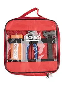 ACHRO 908 Universal Tool Kit Set for Home/Garage/Car/Bike/Industry, Contains 6 Pcs Screwdriver Set & 8 inch Combination Plier, 8 inch Adjustable Spanner with Pouch Packing (Set of 8 pcs Tool kit)