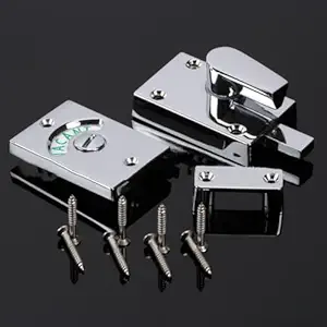 Indicator Bolt Bathroom/Toilet Door Lock, Engaged/Vacant Privacy Latch (CROME Plated)