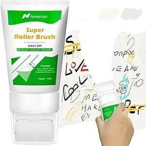 SYJBUH Small Roller Brush Wall Repair Tool, Wall Roller Brush Set Tool, Suitable for Repairing The Wall with Latex Paint Pack of 1(100g, White)
