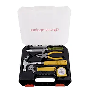 Asian Paints TruCare Hand Tools Kit (10 Pieces) for Household DIY & Emergency Maintenance| Compact & Portable set of Measuring Tape, Hammer, Piler, Wrench, 5-piece Screwdriver