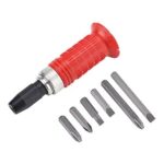 Tools and Hardware Impact Set Chrome-Vanadium Steel Screwdriver Bits Kit Multi-Functional Heavy-Duty Hand Tools Set (Red) -7 Pieces