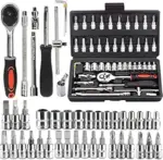 46-Piece Combination Tool Kit with Screwdriver and Precision Socket in a Handy Case