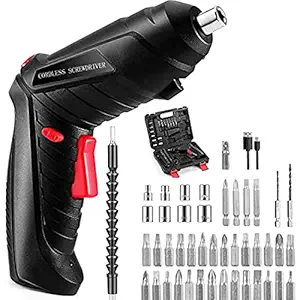FEELING MALL Electric Screwdriver Set, 47 in 1 Rechargeable and Rotatable Cordless Electric Cordless Screwdriver Drill with Built-in LED