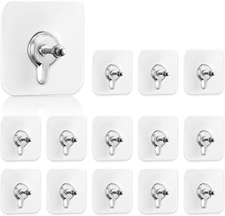 Polyvinyl Chloride Adhesive Wall Screws Hanging Nails, No-Trace Sticker Free Screw, Wall Mount Hanging Nails Adhesive Wall Mount Screw For Kitchen Bathroom Wall Hanging(5), White