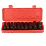 SNE Half Dr Deep Socket Wrench Impact Set 8 To 24Mm Long Size Tool Kit, Wrenches and Spanner, Box End, Chrome Vanadium Steel