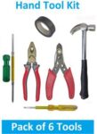 Sauran Hand Tool Kit with Plier, Hammer, Screwdriver, Wire Cutter, tape ,tester Standard Screwdriver S...