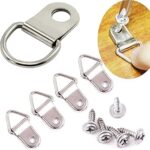 DIY Crafts 10 Pcs, Nickel Silver, Ring Picture Hangers Shape Nail Non-Trace Hangers Single Hole with Screws for Home Decoration Creat (10 Pcs, Nickel Silver)