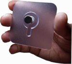 10 Pieces Heavy Duty Self Adhesive Transparent Water Proof Wall Hooks for Hanging Kitchen Utensils, Bathroom Accessories, and Photo Frames, No Drilling Required. (10)