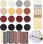 HASTHIP 864 Pieces Screw Covers Wood Stickers For Furniture, 0.83 Inch Hole Stickers, Waterproof Pvc Cover Caps Adhesive Grain Holes Wall Cabinets Bookcase Desk, Self-Adhesive