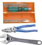 Plumcot Hand Tool Kit (8 Tools) Combination Screwdriver...