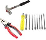 gizmo 8Pc Screwdriver Set, Steel Hammer 1/2 Inch, Cutting Plier Standard Screwdriver Set