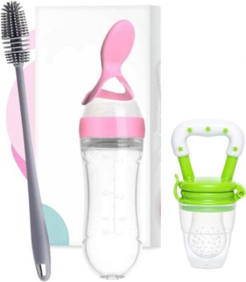 Millionminds 90ML Baby Squeeze Feeding Spoon, Food Feed...