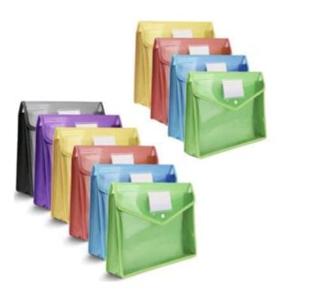 Transparent Plastic A4 Documents File Storage Bag with Snap Button
