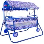 STEELOART Baby Cradle Cot Cum Stroller Blue Bassinet Fo...
