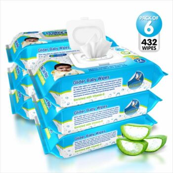 GLIDER Baby Wipes - with Moisture Lock Flip-Top , Conta...