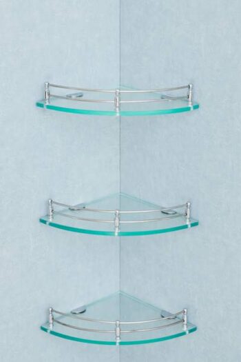 Kaaple Plain Glass Corner/Bathroom/Kitchen Shelf -9 X 9...