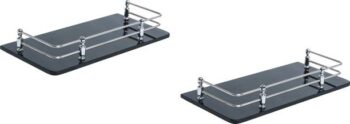Kaaple Premium Black Glass Shelf for Bathroom/Kitchen S...