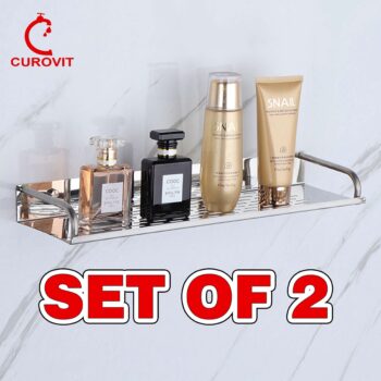 Stainless Steel 304 SUS Shelf/Shelve Wall Mount Shower Basket Pack of 2 Stainless Steel Wall Shelf