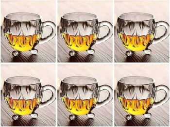 KEITSI Pack of 6 Glass tea cup
