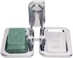 iSTAR New Double Soap Dish Stand, Double Soap dish Holder, Bathroom Accessories(Chrome Finish, 304 Stainless Steel) (Silver)