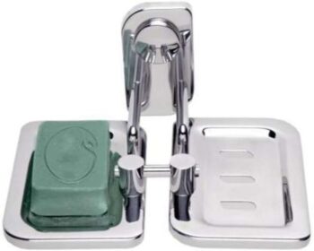 iSTAR New Double Soap Dish Stand, Double Soap dish Holder, Bathroom Accessories(Chrome Finish, 304 Stainless Steel) (Silver)