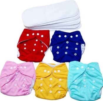 vsol Adjustable Quick Dry Washable Reusable Cloth Diape...