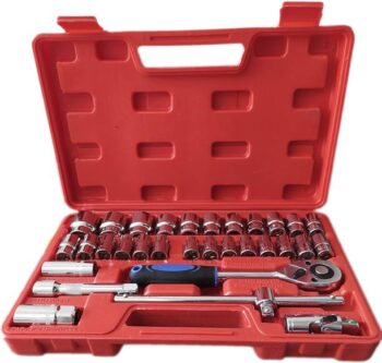 DUMDAAR 32Pcs Heavy 1/2"inch Combinational Ratchet Sock...