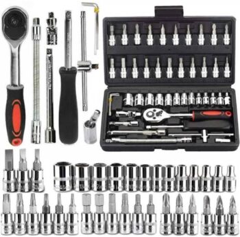 Xyntac High Quality 46pcs 1/4-Inch Socket Set Tool Ratc...