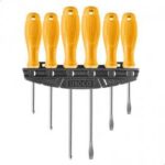 INGCO HKSD0658 Magnetic Screwdriver Set - 6 Pieces|It Includes Slotted (3 Pcs) and Star (3 Pcs) - Magn...