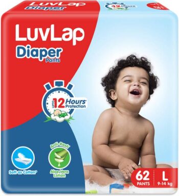 LuvLap Diaper Pants Large (LG) 9 to 14Kg, 62 Count, Bab...