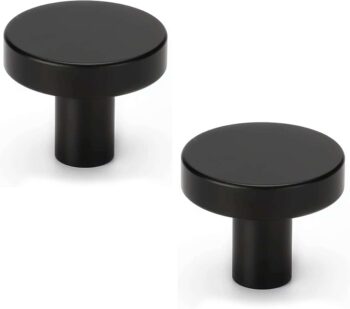 VicTac Cabinet Knob | 1.25 inch | Minimalist Design |Pack of 2| Drawer Knob Matt Black Stainless Steel Cabinet/Drawer Handle