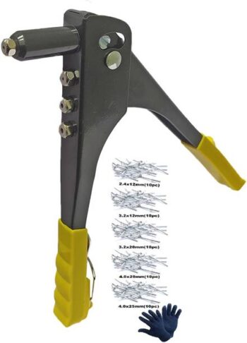 Inditrust Yellow 9.5" Hand Riveter 2.4mm, 3.2mm, 4.0mm,...