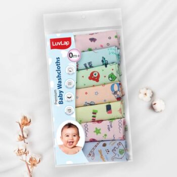 LuvLap Cotton 181 GSM Premium Baby Washcloth for New Bo...