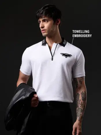 Ottoman Textured Polo: Batman