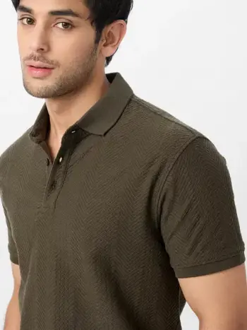 Textured Polo: Cedar