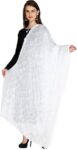 Chiffon Embroidered White Women Dupatta