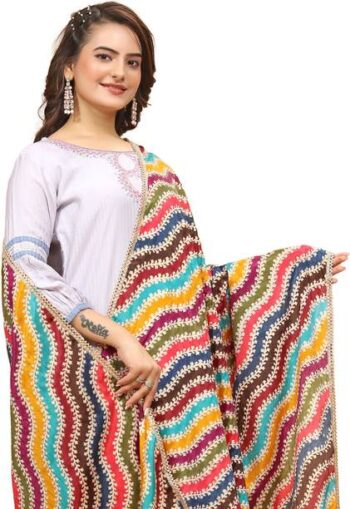 Chiffon Solid Beige Women Dupatta