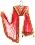 Net Embroidered Red Women Dupatta