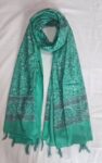 Cotton Blend Printed Light Green Women Dupatta